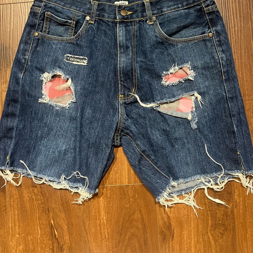 Bape denim jorts authentic custom